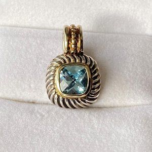 David Yurman Blue Topaz Albion Enhancer Pendant